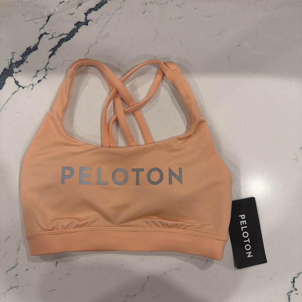 NWT Lululemon‎ x Peloton Sports Bra 2 Peach Bellini Energy Bra Medium Support